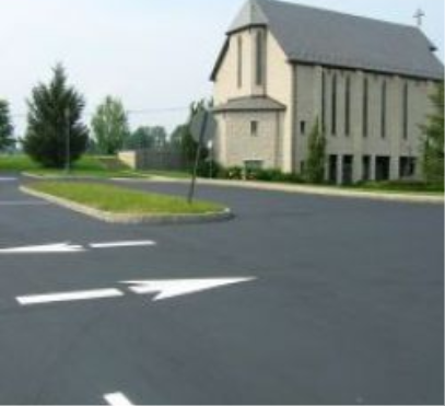 Completed line striping project