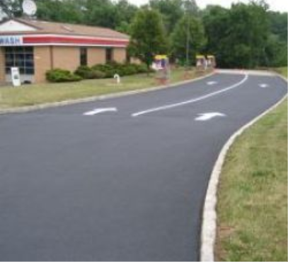 Completed line striping project